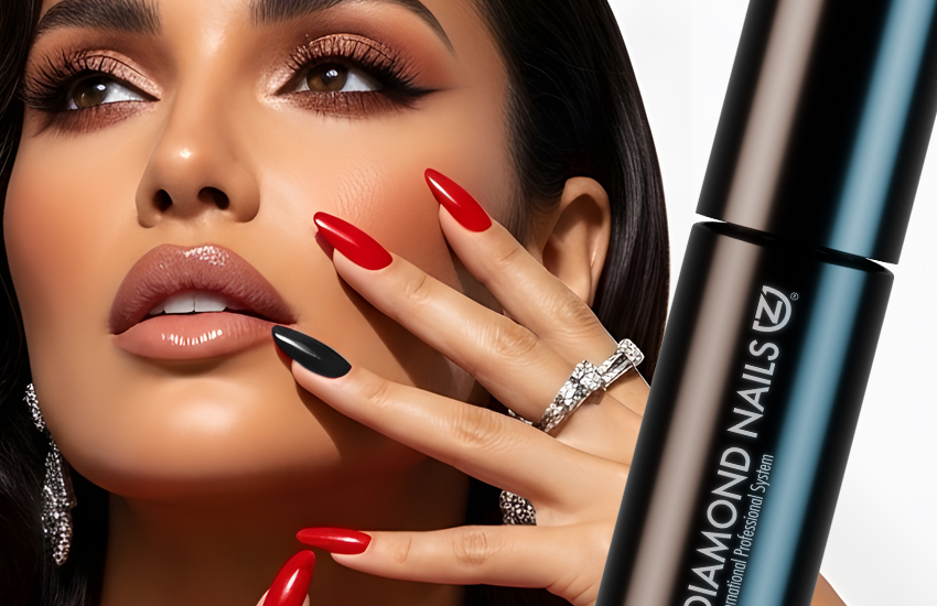 Vörös és fekete zselés műköröm